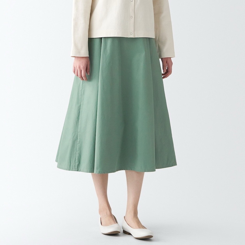 MUJI Green Midi Skirt